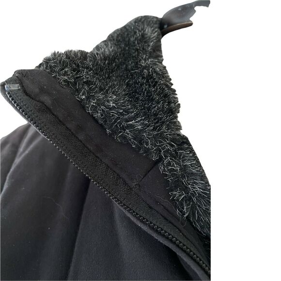 Columbia Sz M Women Black Faux suede Puffer Quilted Jacket w Faux Fur collar - Picture 3 of 7